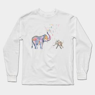 Mom and Baby Elephant Long Sleeve T-Shirt